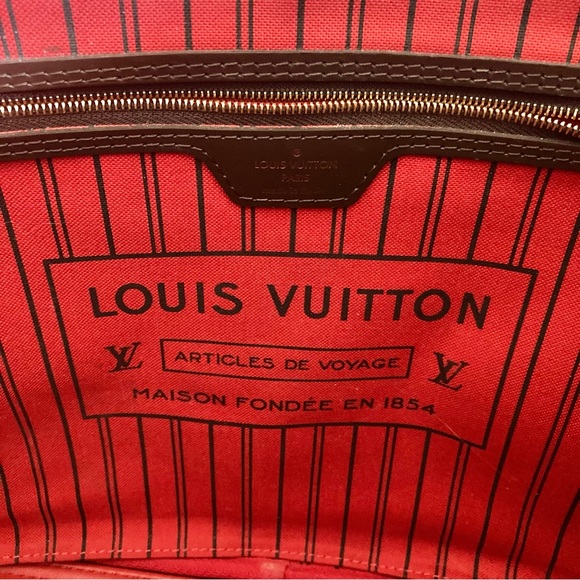 Louis Vuitton: Neverfull MM Checkered Tote Bag (Authenticated) 🤎 - Picture 4 of 9